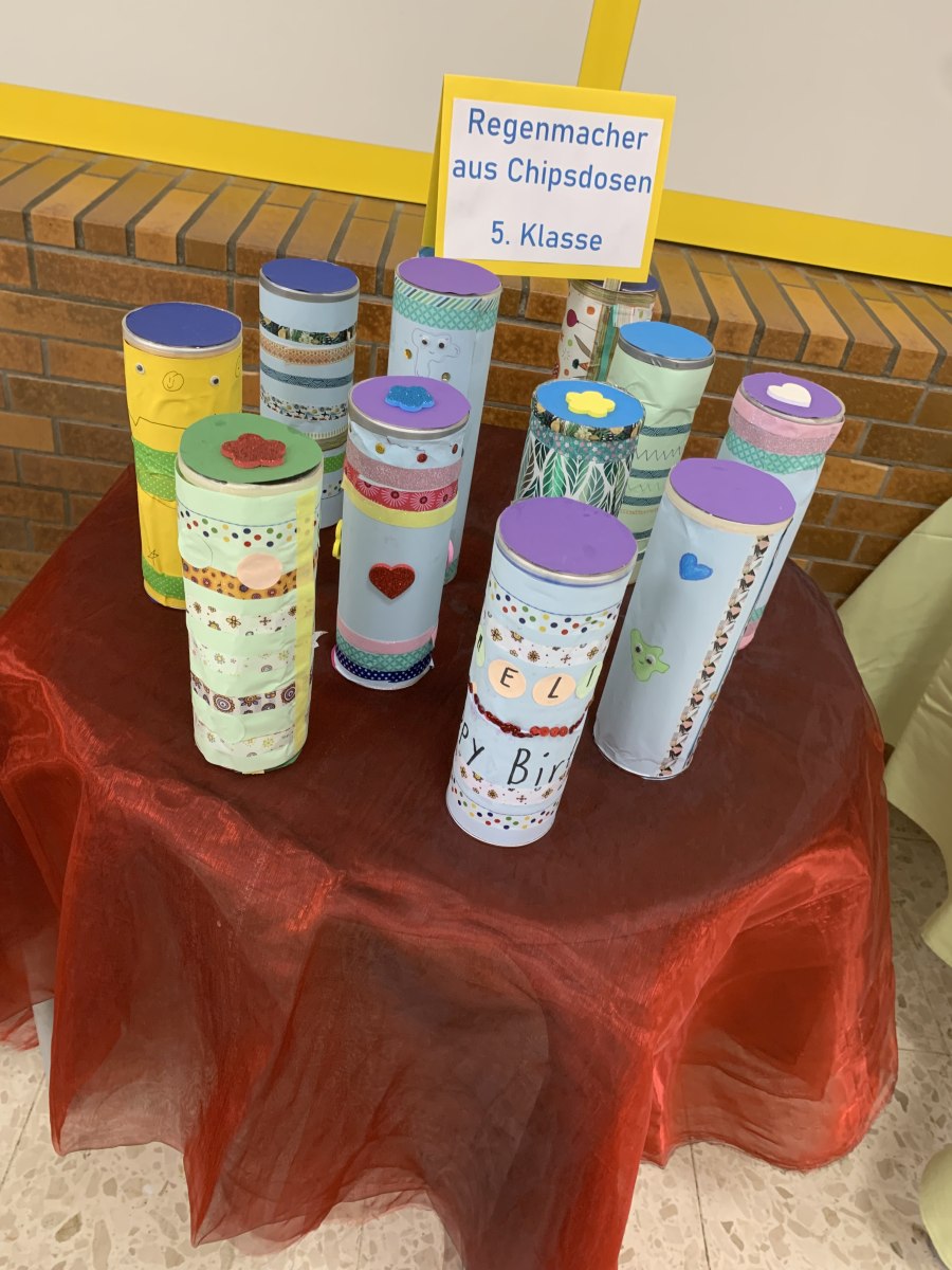 5. Klasse Regenmacher aus Chipsdosen 2